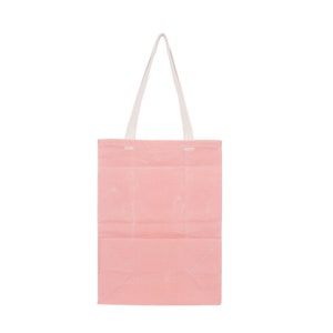 Grocery Bag // The Original Waxed Canvas Grocery Bag // Farmers Market Bag in Light Coral Pink // Brown Bag