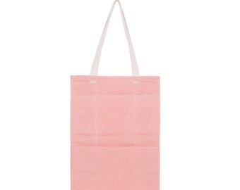 Grocery Bag // The Original Waxed Canvas Grocery Bag // Farmers Market Bag in Light Coral Pink // Brown Bag