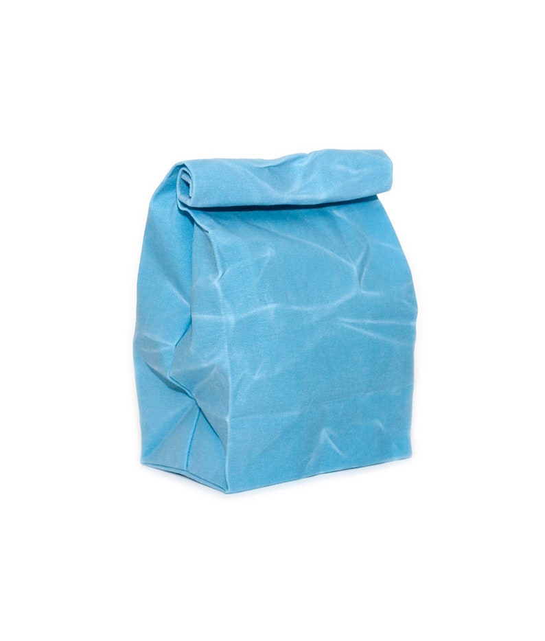 Lunch Bag // The Original Waxed Canvas Lunch Bag // Colorful Lunch Bags // Brown Bag Sky Blue