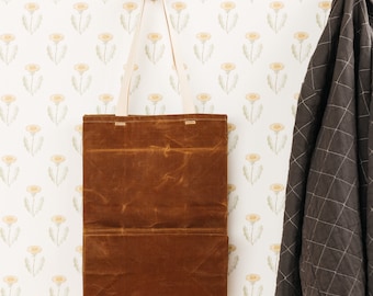 Grocery Bag // The Original Waxed Canvas Grocery Bag // Farmers Market Bag in Brown // Brown Bag