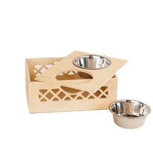 Medium Pet Bowl // Apple Crate // Milk Crate Dog Dish // Food Storage for Pets // Cat Feeder image 7