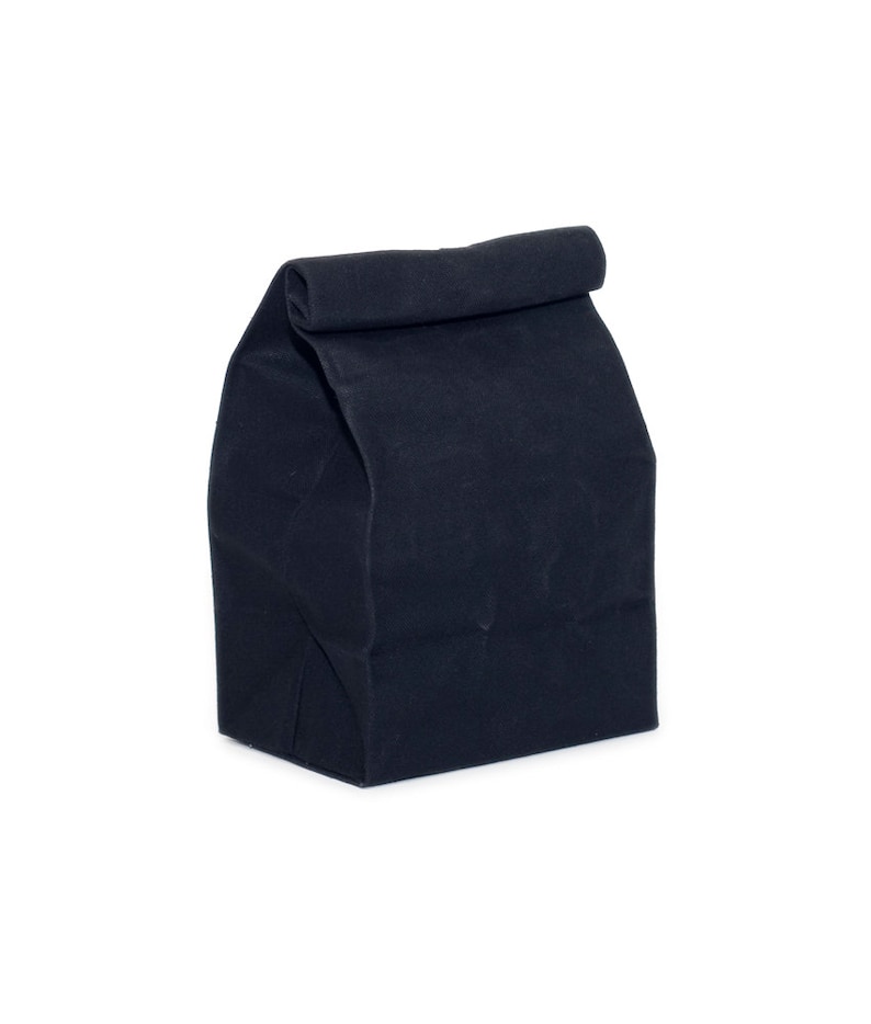 Lunch Bag // The Original Waxed Canvas Lunch Bag // Brown Bag Black