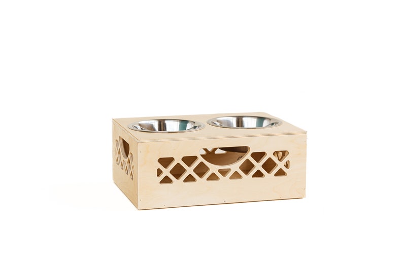 Medium Pet Bowl // Apple Crate // Milk Crate Dog Dish // Food Storage for Pets // Cat Feeder image 2