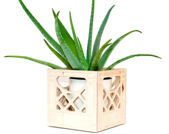 Record Storage // Mini Wooden Milk Crate // 45 Record Storage // Planter Container // Storage Container