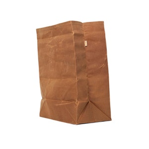 Bread Bag // The Original Waxed Canvas Grocery Bag // Farmers Market Bag in // Brown Boule Bag image 1