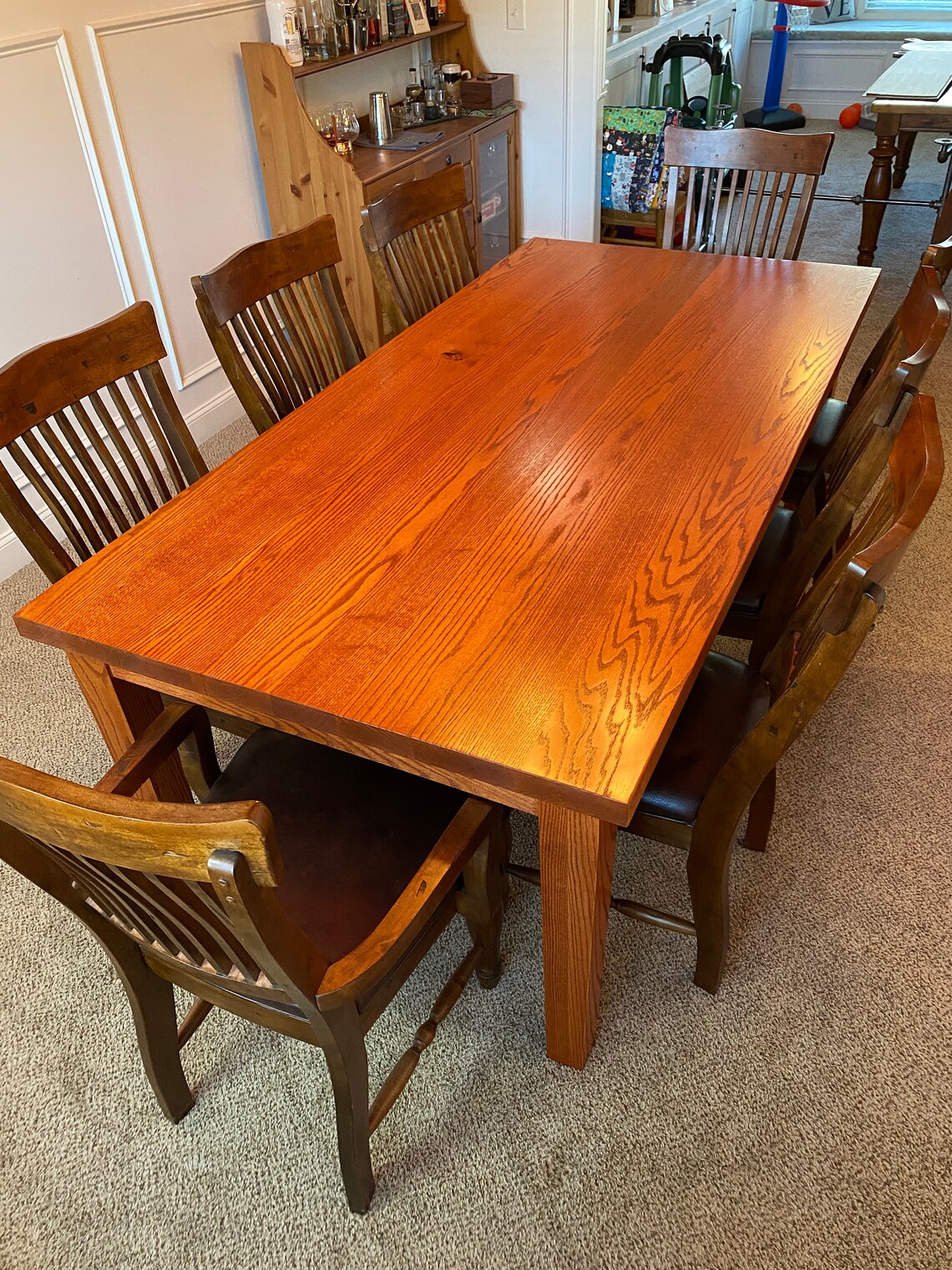 Solid Red Oak Dining Room Table Dining Table Etsy