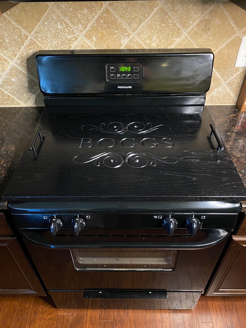 Custom Engraved Stove Top Cover Gas or Electric Wooden Etsy