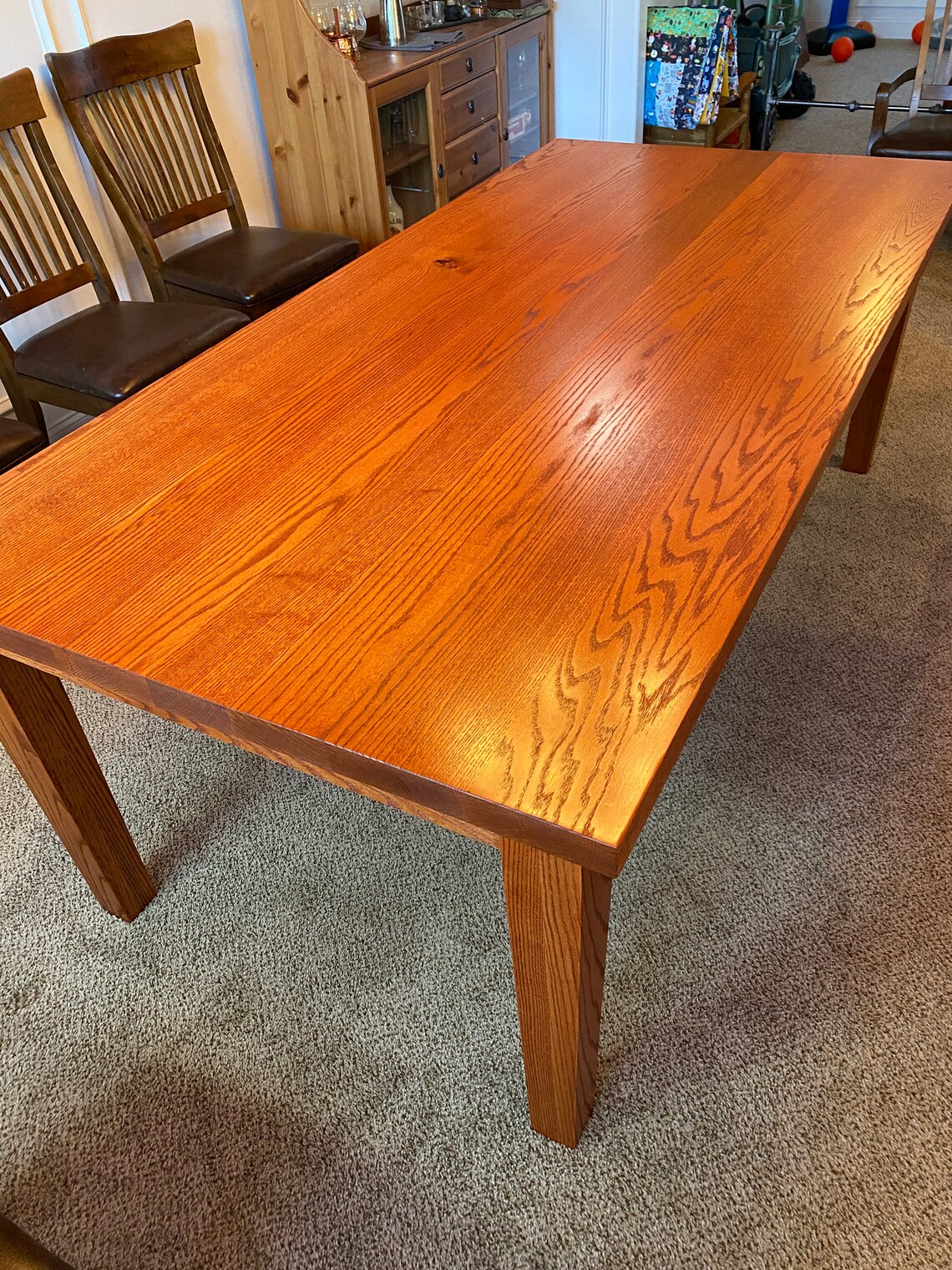 Solid Red Oak Dining Room Table Dining Table Etsy