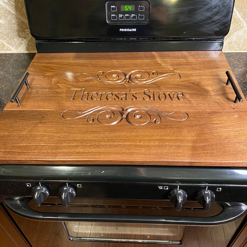 Custom Engraved Stove Top Cover Gas or Electric Wooden Etsy