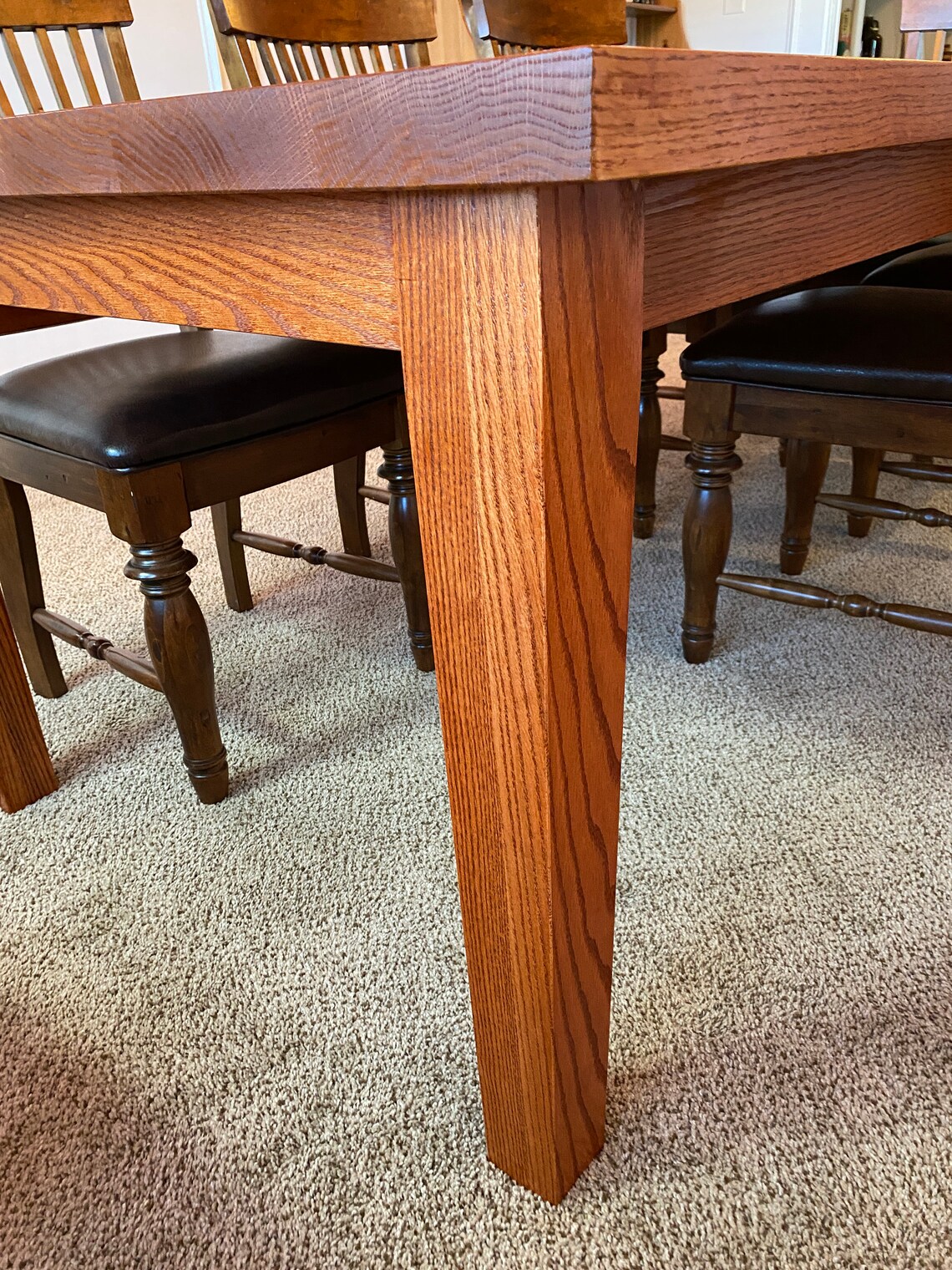 Solid Red Oak Dining Room Table Dining Table Etsy