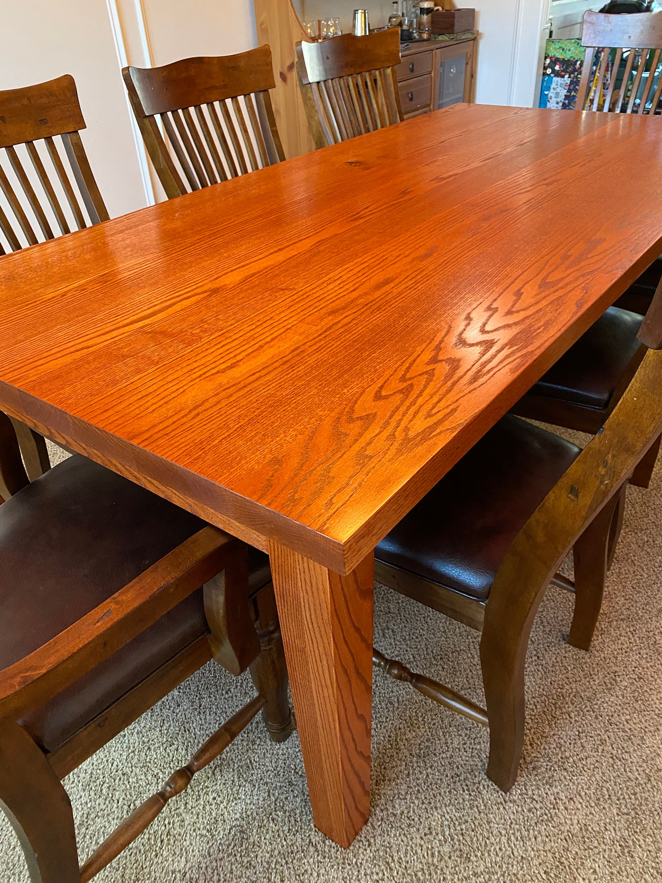 Solid Red Oak Dining Room Table Dining Table Etsy