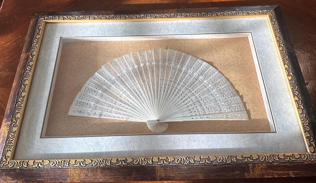 Fan Shadow Box Vintage Ornate Framed Chinese Fan, Shadow Box Decor - Etsy
