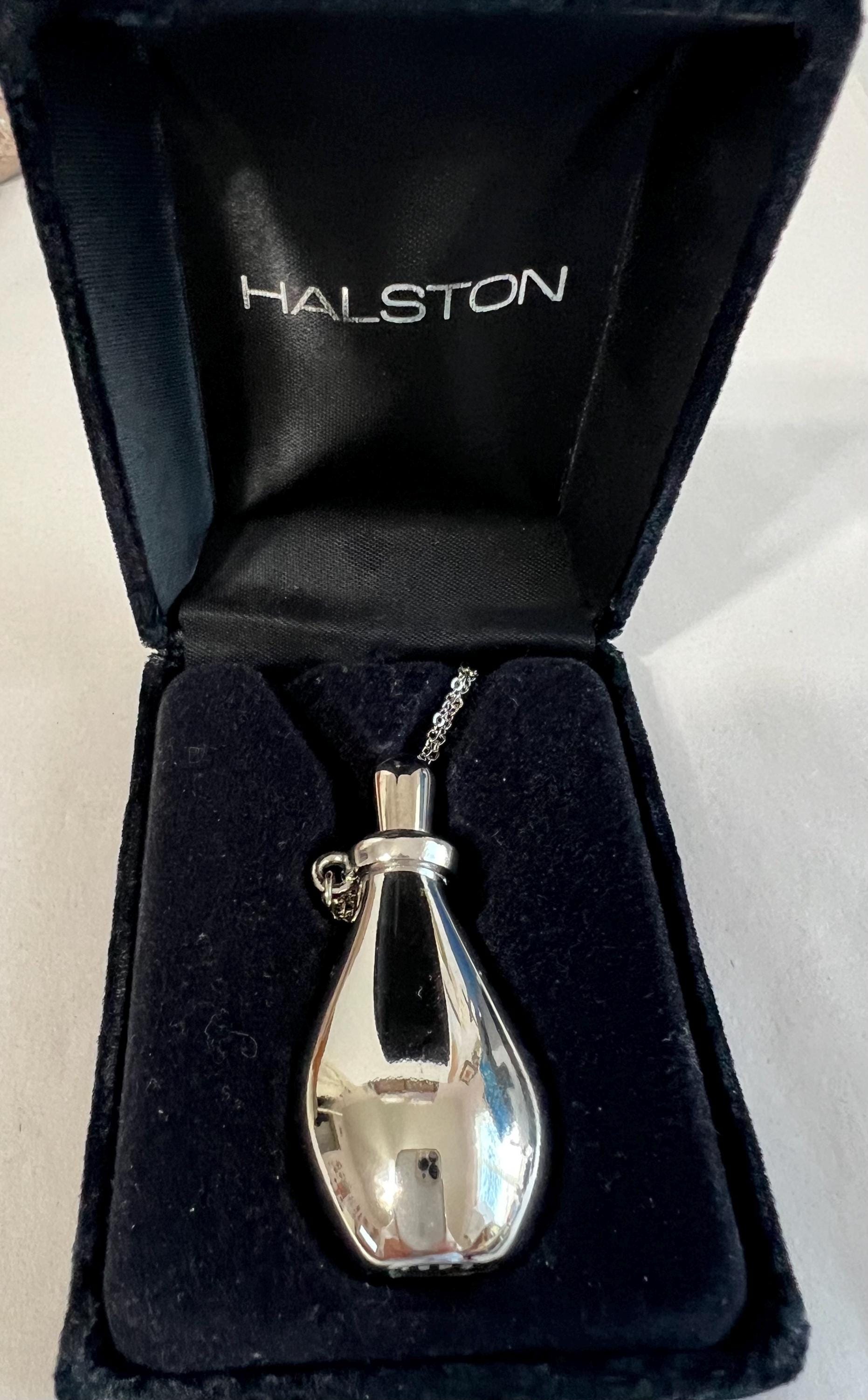 Vintage Halston Fragrance Elsa Peretti Silver Perfume Bottle