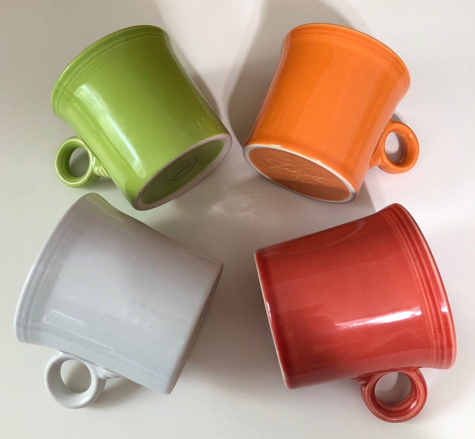 Vintage Fiesta Mugs, Set of 4 Mugs as Shown, Fiestaware Homer Laughlin