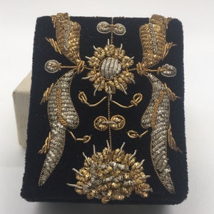 Vintage Black Velvet Box, Made in India, 40s Art Deco Cigarette Case, Lipstick holder