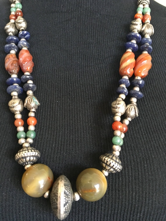 Gemstone Vintage Necklace, Vintage Jewelry, Vinta