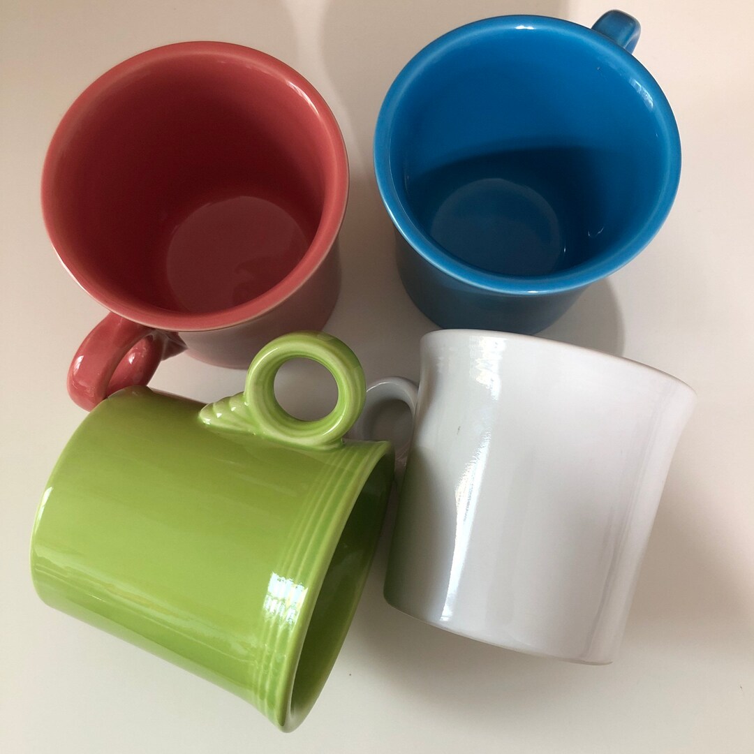 Vintage Fiesta Mugs, Set of 4 Mugs as Shown, Fiestaware Homer Laughlin