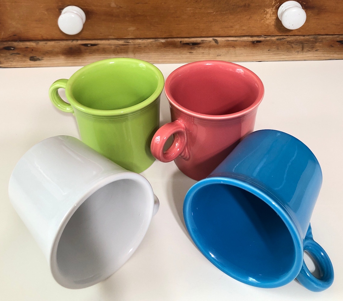 Vintage Fiesta Mugs, Set of 4 Mugs as Shown, Fiestaware Homer Laughlin