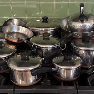 Vintage Revere Ware Copper Bottom Pots and Pans priced Individually - 1960s Kitchenware