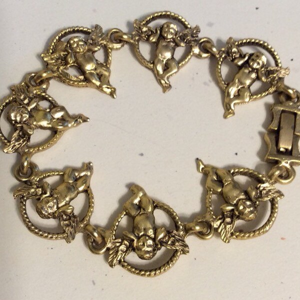 Vintage Oro Metallo Angelo Bracciale