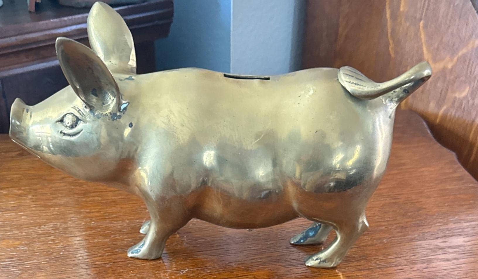 Vintage Brass Penny Bank Bank - Etsy