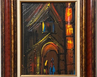 Vintage Original Signed Painting on board, Framed Original Art Work
