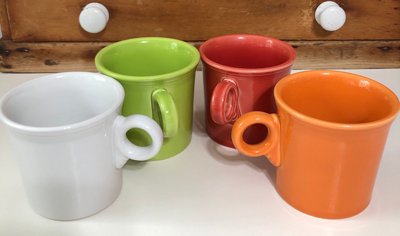 Vintage Fiesta Mugs, Set of 4 Mugs as Shown, Fiestaware Homer Laughlin