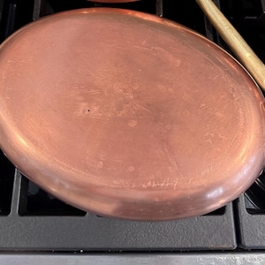 Vintage Paul Revere marked 1776-1976 Copper Pan with brass handle, Copper Skillet, Vintage Kitchen Cookware