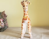 Vintage Steiff Giraffe 0750 28 w Button, Ear Flag and Chest Tag