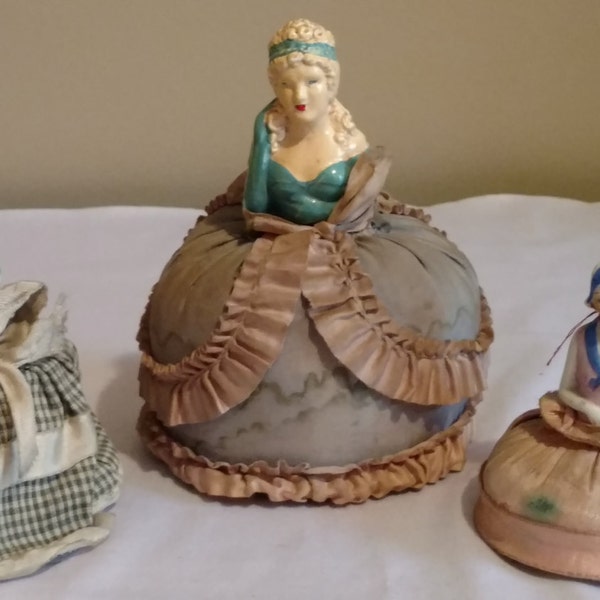 Three Vintage Pin Cushion Dolls