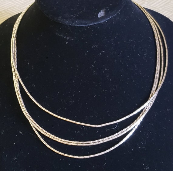 Striking 4 Chained 18" Sterling Silver Choker Mar… - image 6