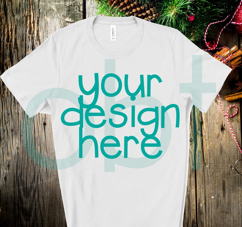 Download Christmas Adult Unisex BC White Tee Shirt Mock Up Digital ...