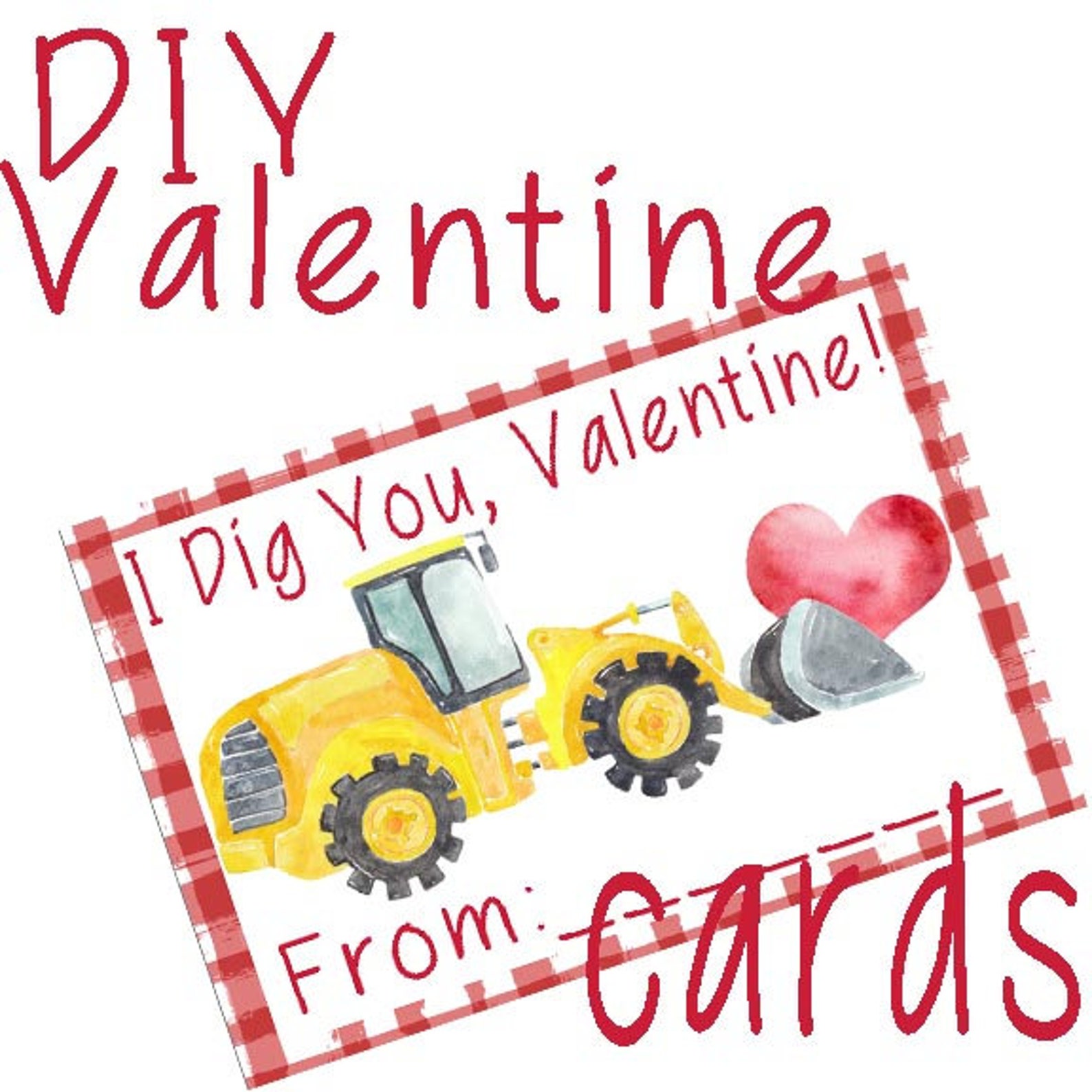 I Dig You Valentine Printable DIY Digital Cards For Etsy