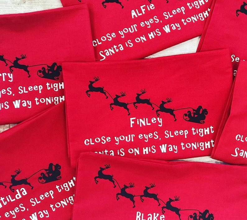 Christmas Eve Pillowcase Personalised Christmas Eve Etsy
