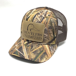Gorra de caza de patos - Shovelers Unlimited - Gorra de caza de aves acuáticas - Regalo de cazador - Ánade real - Gorra ajustable con cierre trasero - Gorra de camuflaje