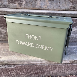Claymore Front Toward Enemy Laser Engraved Ammo Can - Gift for Dad, Groomsman, Hunting, Shooting, American, Patriot, Wedding
