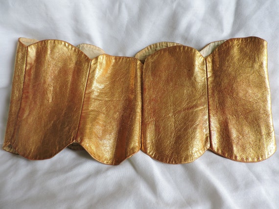 30's Gold Leather Corset Belt