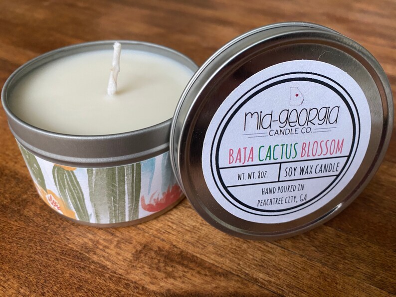 8oz. Baja Cactus Blossom Soy Wax Candle//by Candle Etsy
