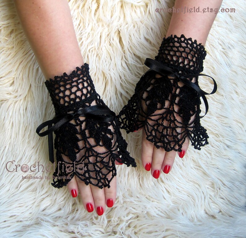 Black Wrist Cuffs With Satin Ribbon Bridal Accessories Etsy