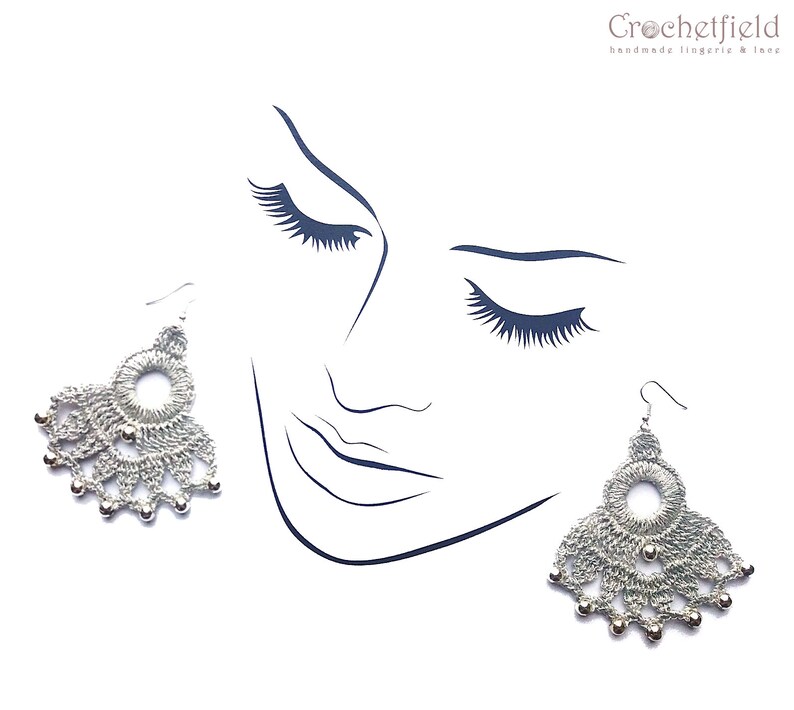 Gold Dazzling Crochet Earrings Chandelier Earrings Big Etsy