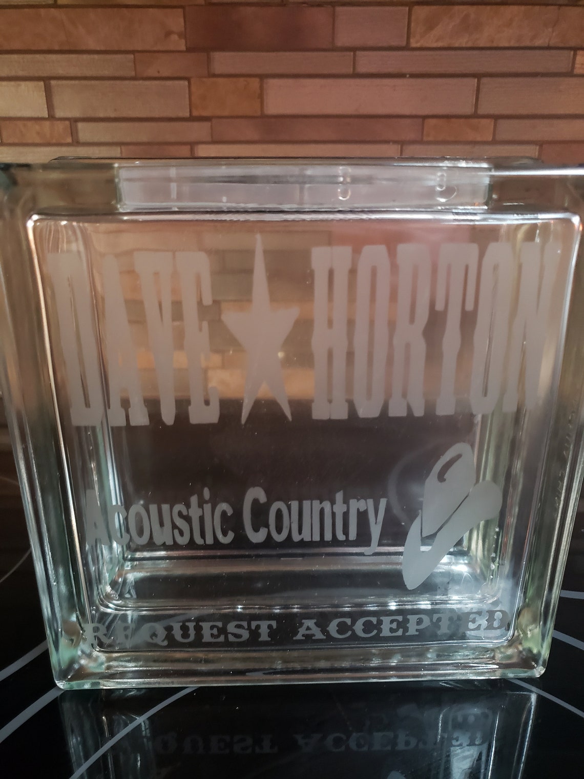 Glass Block Etched Personalized Etsy