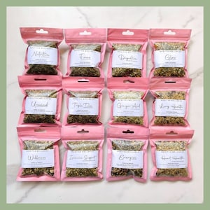 Organic Loose Leaf Tea Sampler - 12 Herbal Wellness Teas + Mesh Infuser