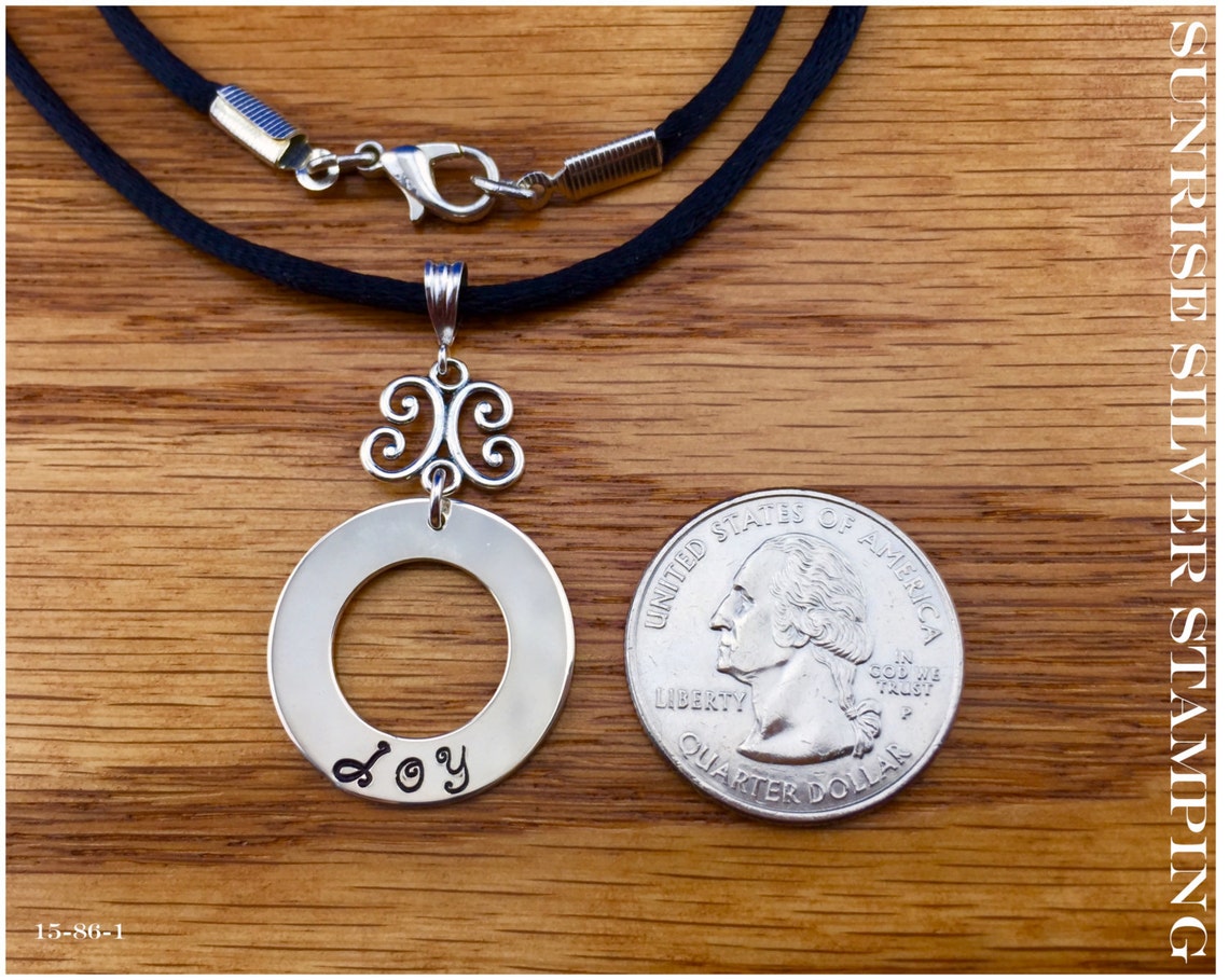 Joy Necklace Sterling Silver Hand Stamped Jewelry Silver Etsy