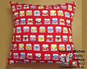 Campervan Cushion >> Pillow >> Cushion Pad >> Approx 18" X 18" >> Envelope Back >> Cotton Fabric >> Holiday Themed