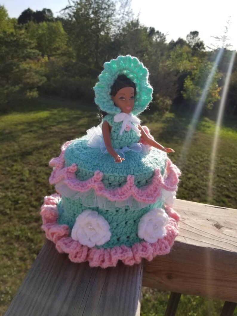 Fancy Crochet Toilet Paper Doll Dress Cover Etsy
