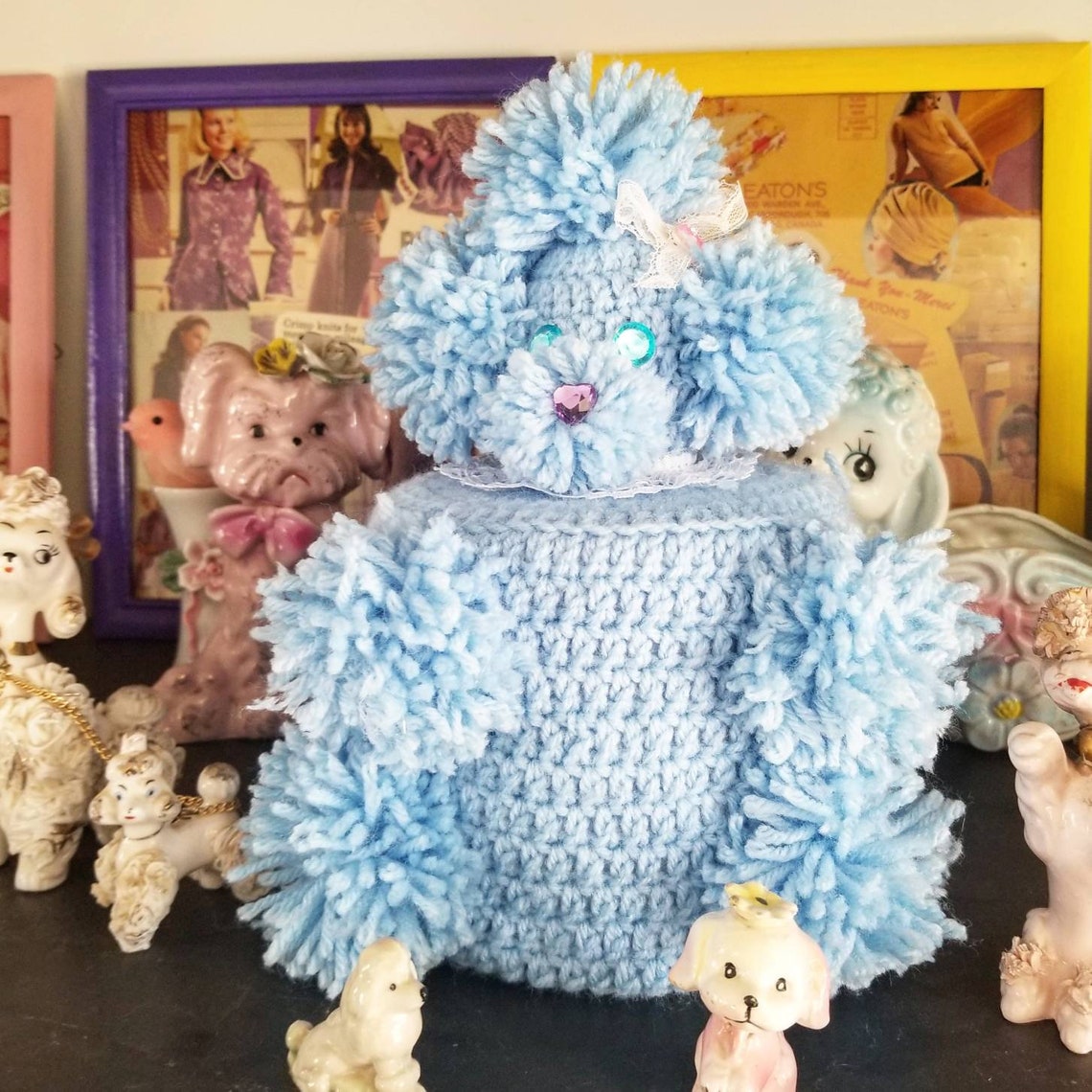 Vintage Style Crochet Poodle Toilet Paper Cover Etsy