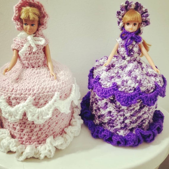 crochet toilet paper cover barbie