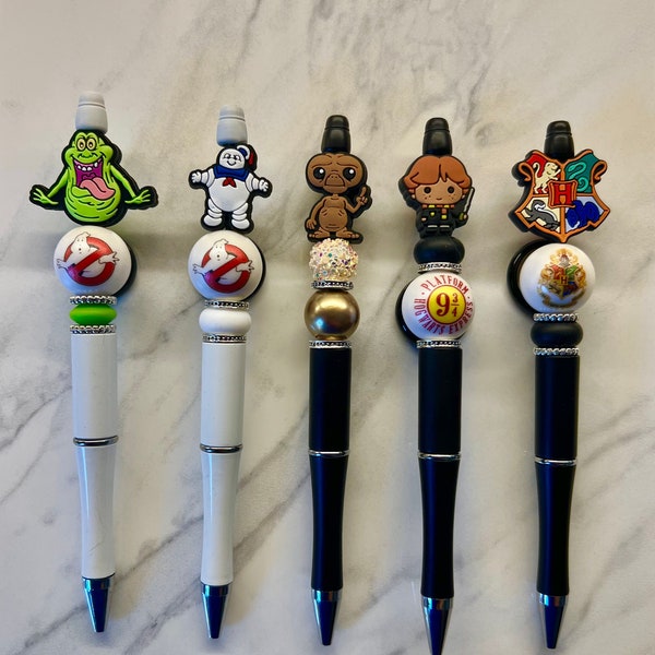 Ghostbusters, HP, Extraterrestrial Phone Home Alien beaded pens, silicone focal beads, novelty pens, character pens, gifts, fandom pens