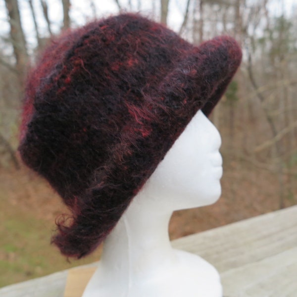 Felt Hat, Felted Knit Women's Winter Bucket Hat, felted hat, womens felt hat