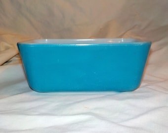 Casserole, Vintage Blue Pyrex 502 Refrigerator Dish